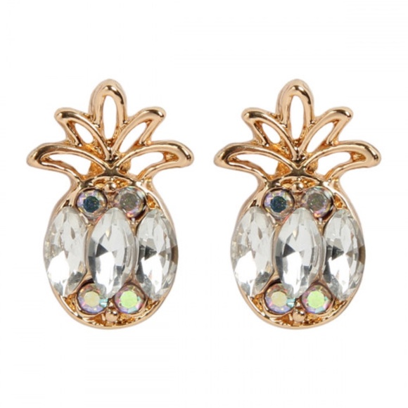 Pineapple stone post earring's - Picture 3 of 8